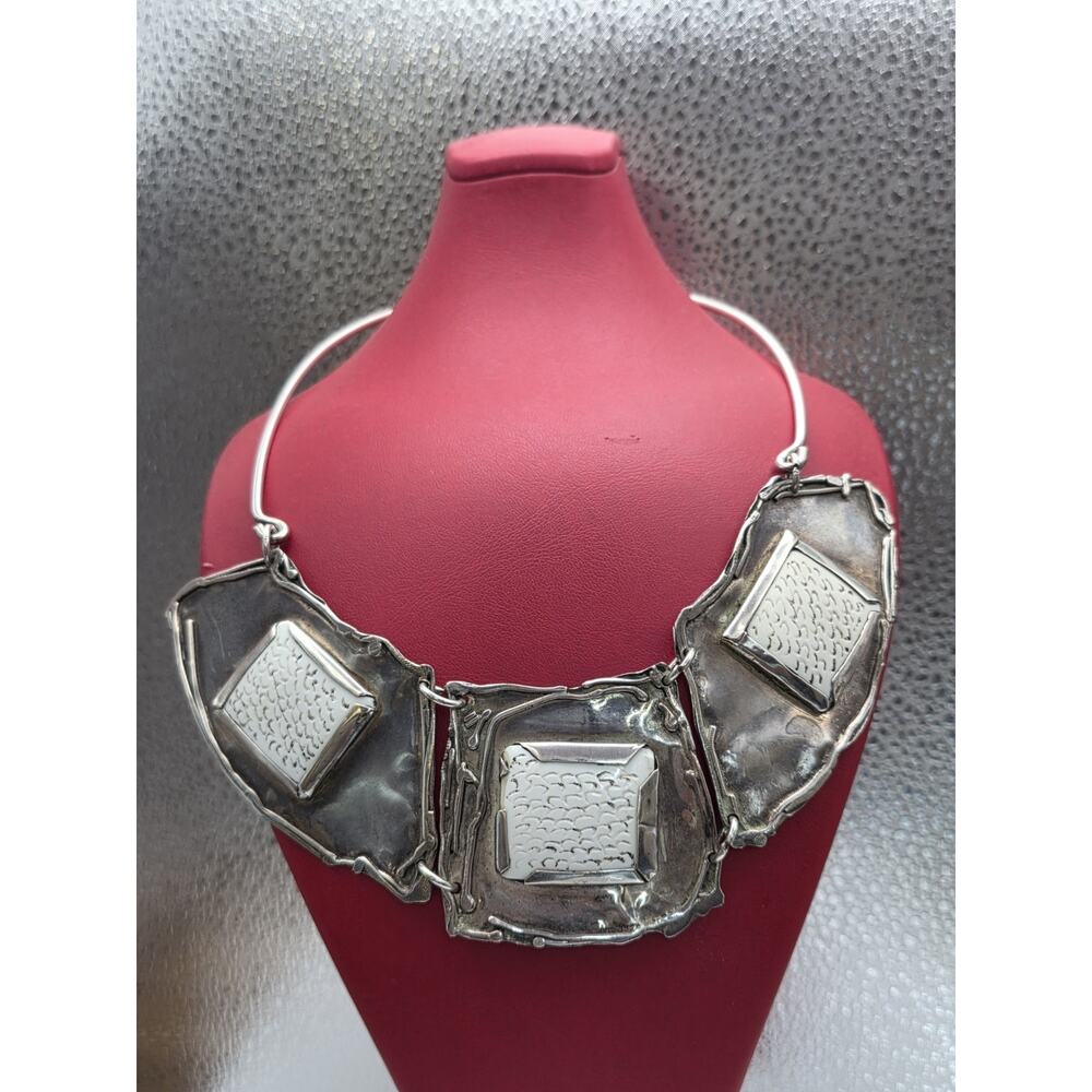 MODERNIST STERLING SILVER 925 HANDMADE HANDCRAFTED NECKLACE